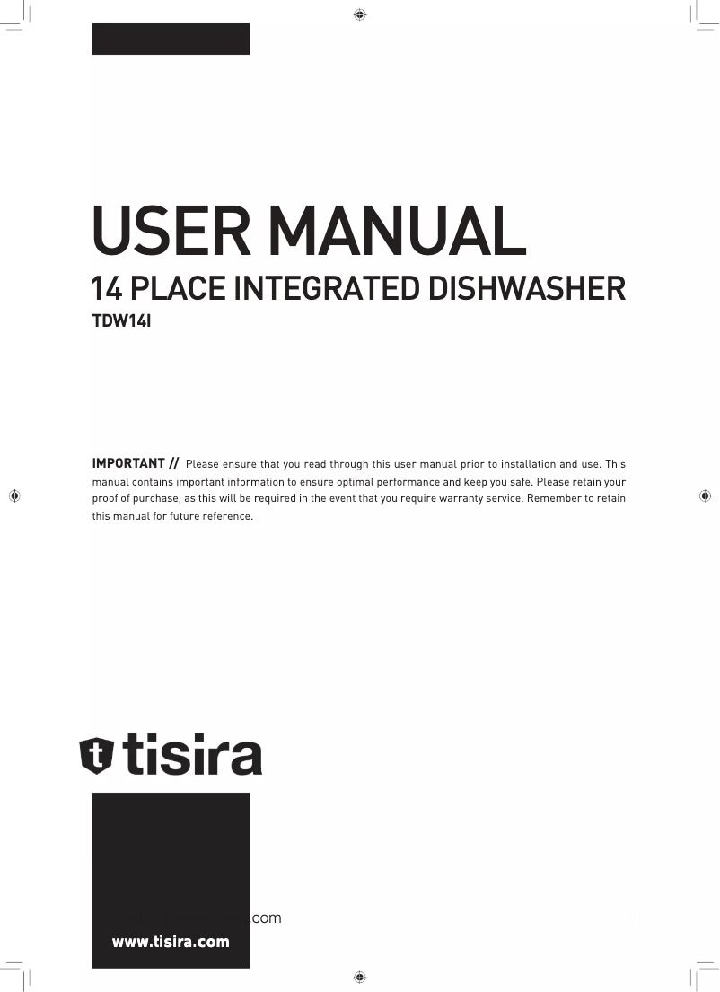Page 1 of the manual Instruction Manual Tisira TDW14I