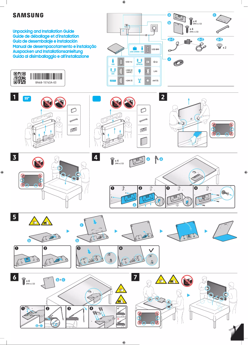 First page image of the manual for QA65S95CAG