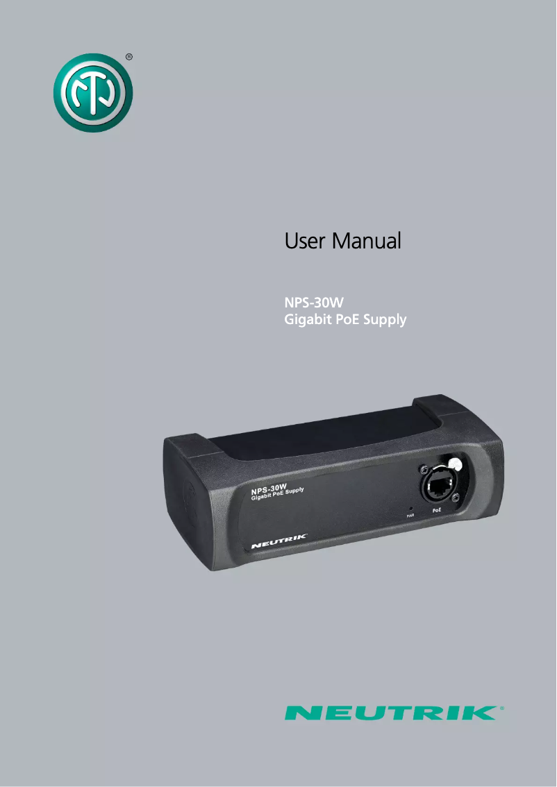 Page 1 of the manual User Manual Neutrik NPS-30W