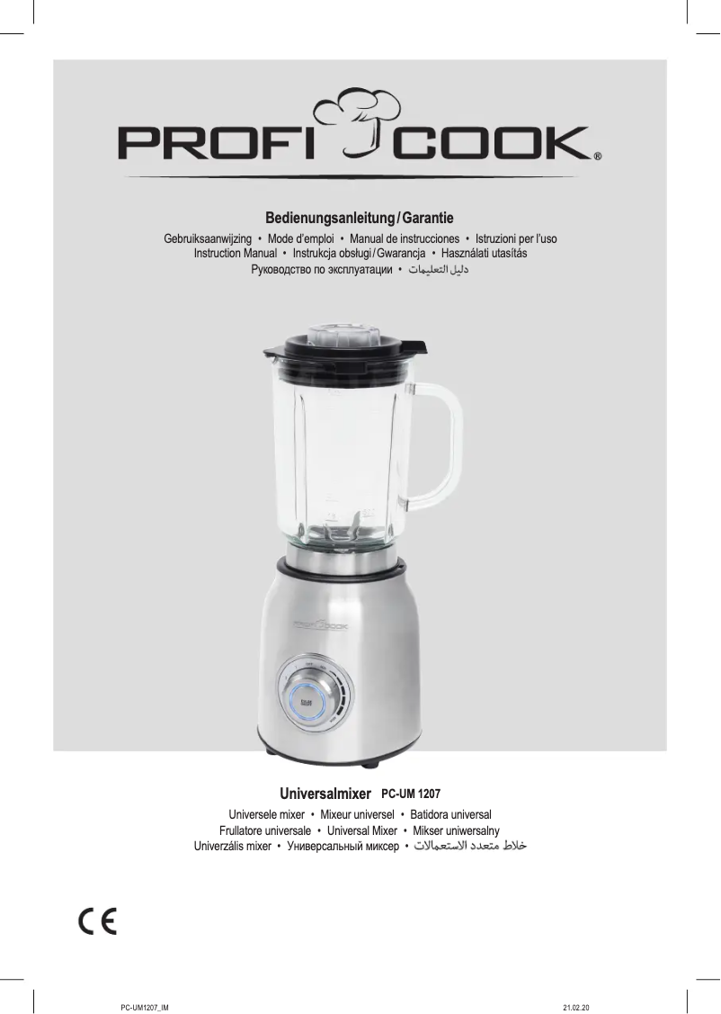 Page 1 de la notice Manuel utilisateur ProfiCook PC-UM 1207