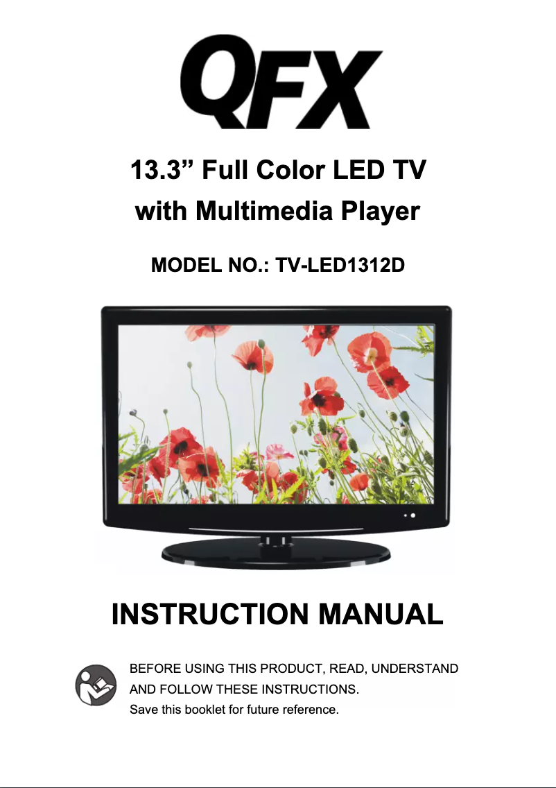 First page image of the manual for TV-LED1312D