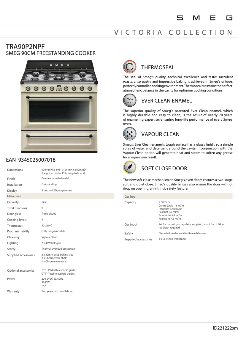 First page image of the manual for TRA90P2NPF