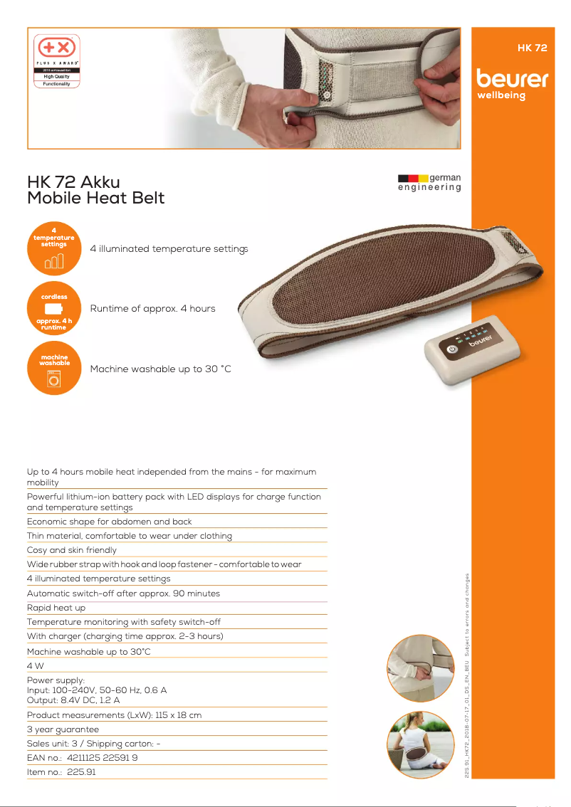 First page image of the manual for HK 72