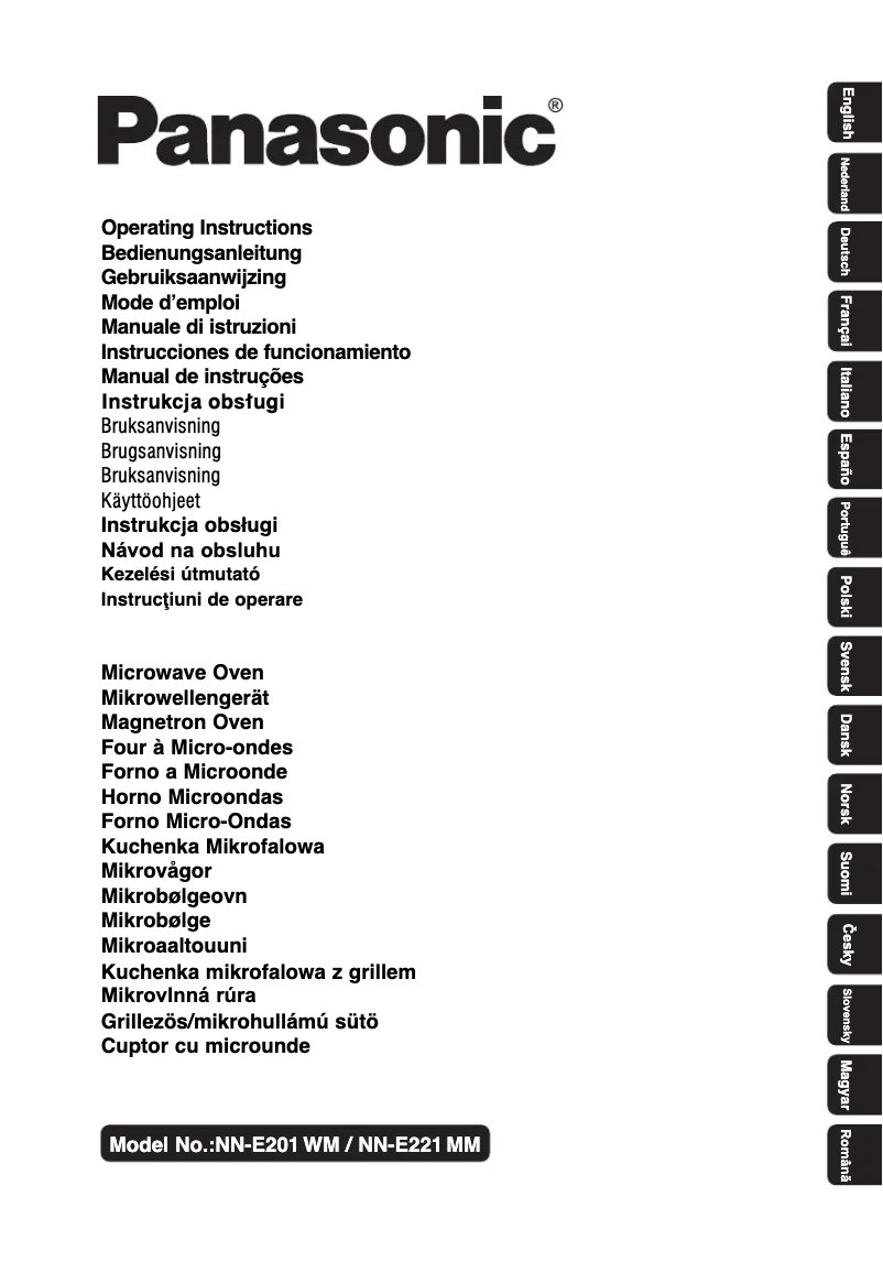 First page image of the manual for NN-E201