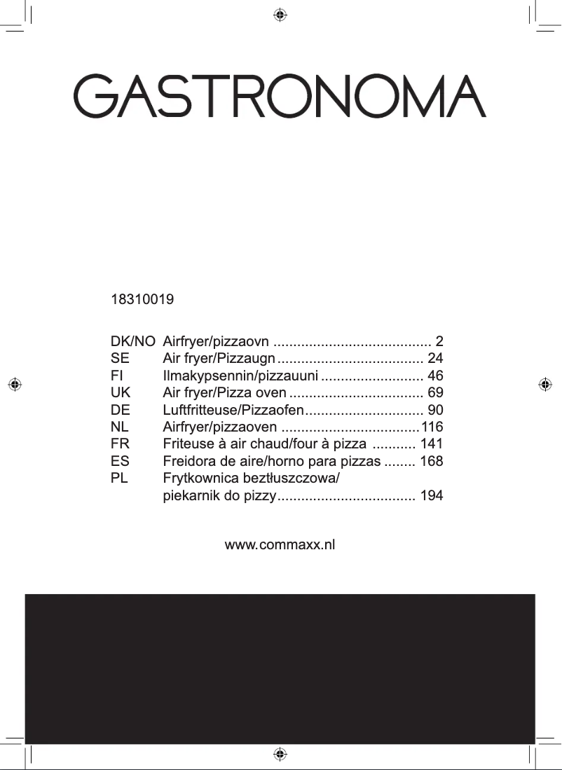 Page 1 of the manual User Manual Gastronoma 18310019