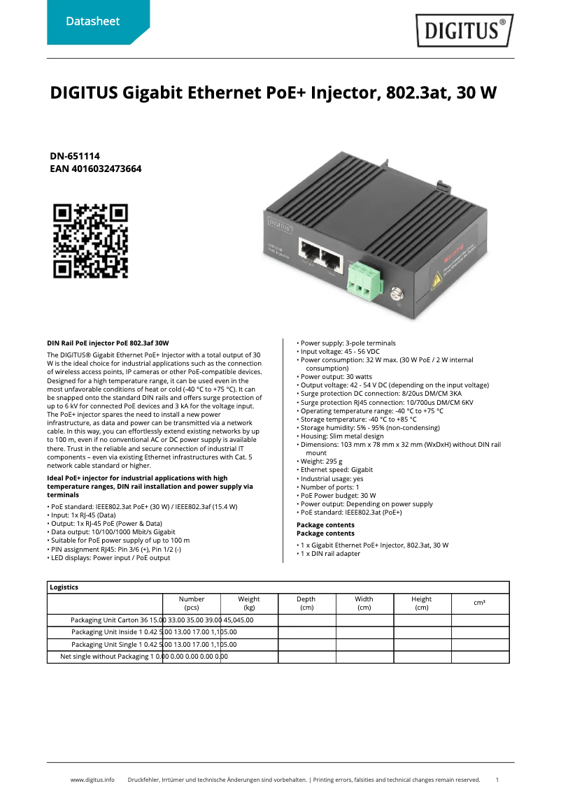 Page 1 of the manual User Manual Digitus DN-651114