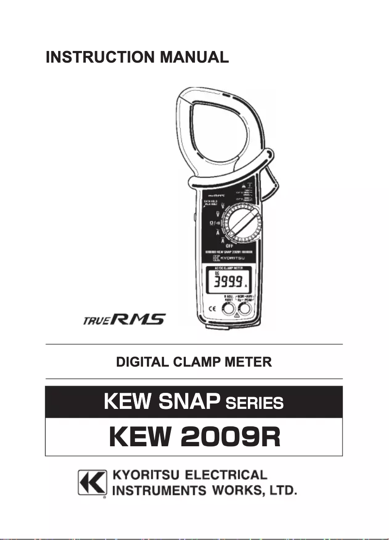First page image of the manual for KEW 2009R