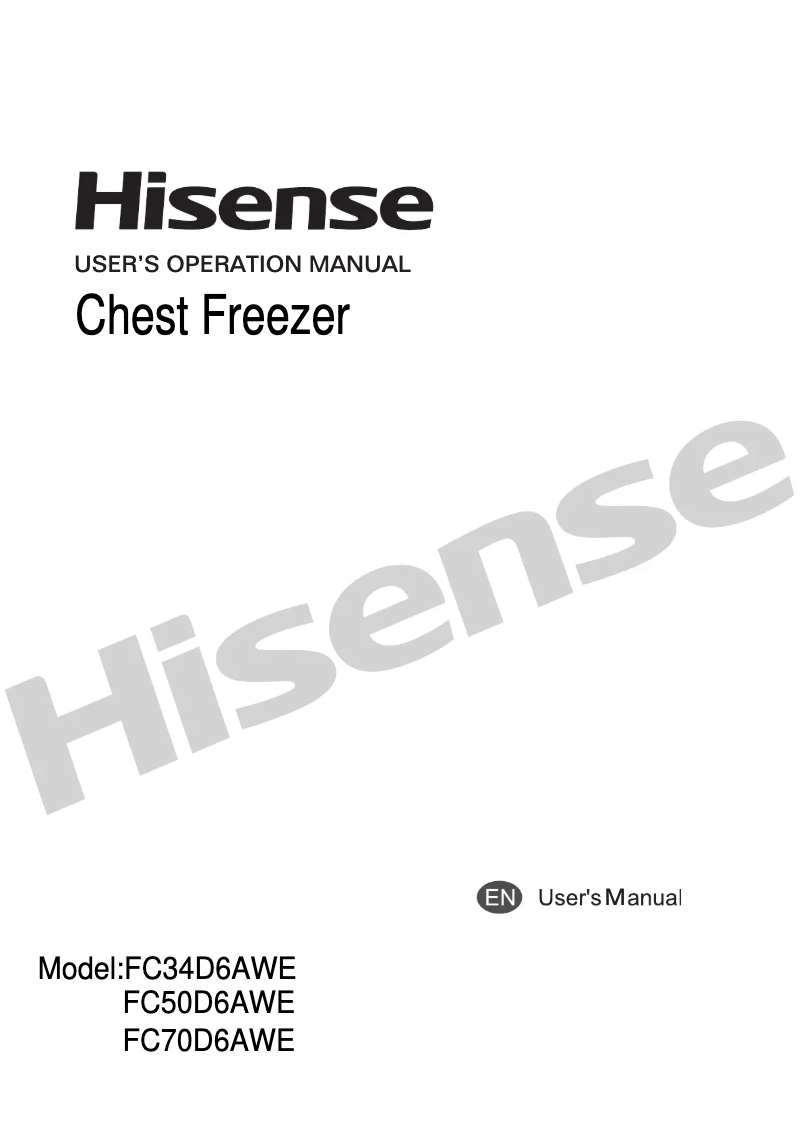 Page 1 of the manual User Manual Hisense FC50D6EWE