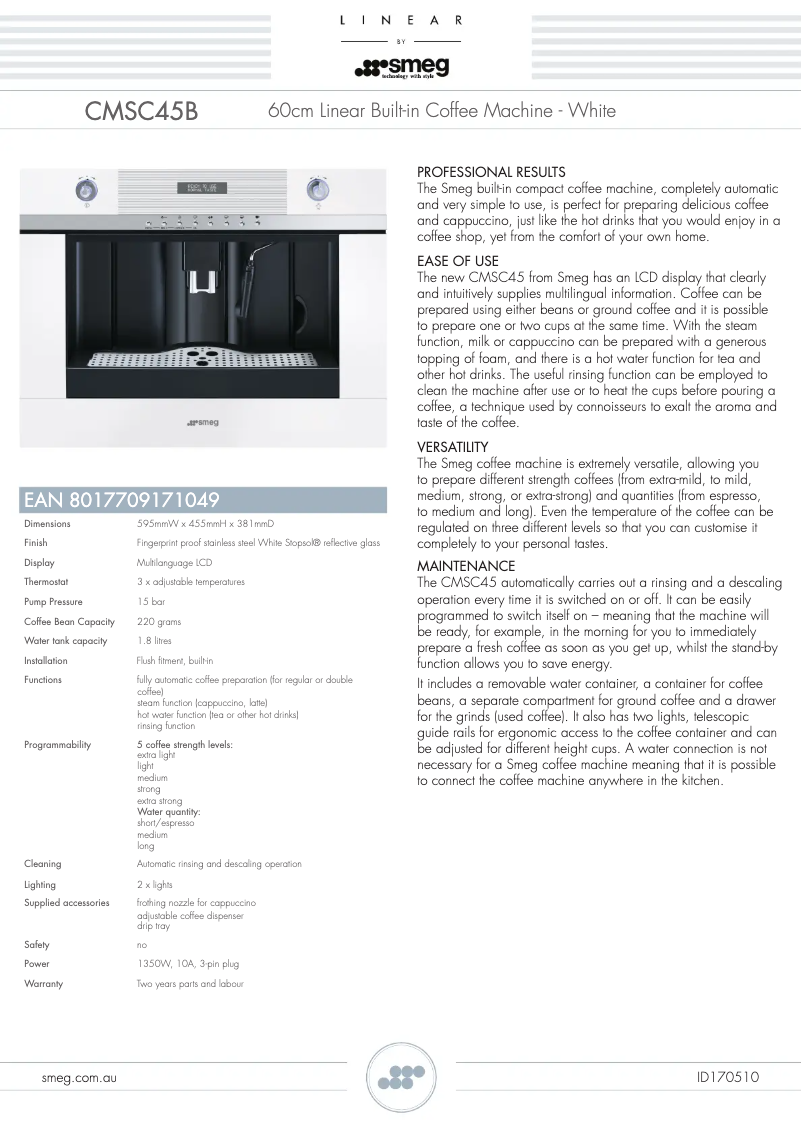 First page image of the manual for CMSC45B