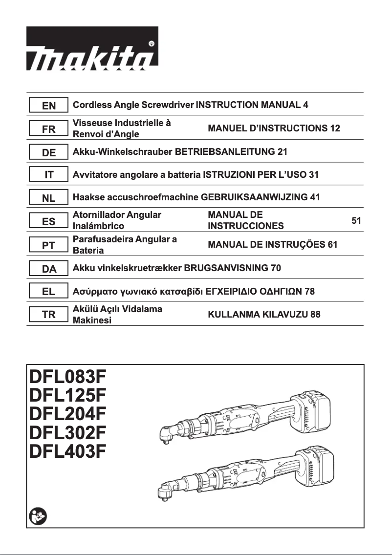 Page 1 of the manual User Manual Makita DFL083FZ