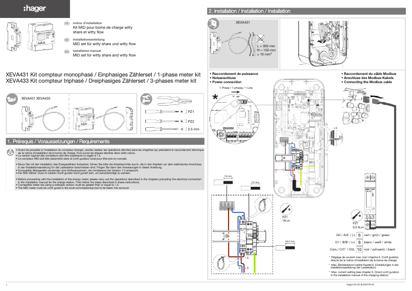 First page image of the manual for XEVA433