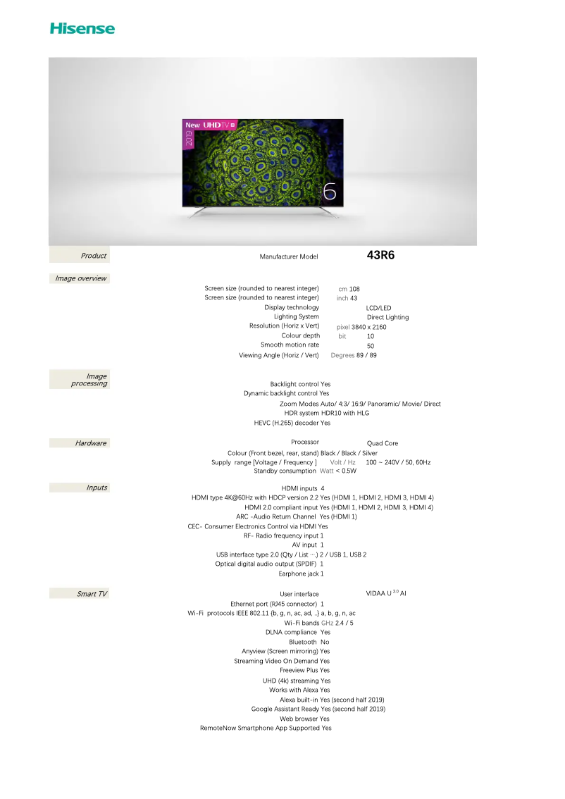 First page image of the manual for 43R6