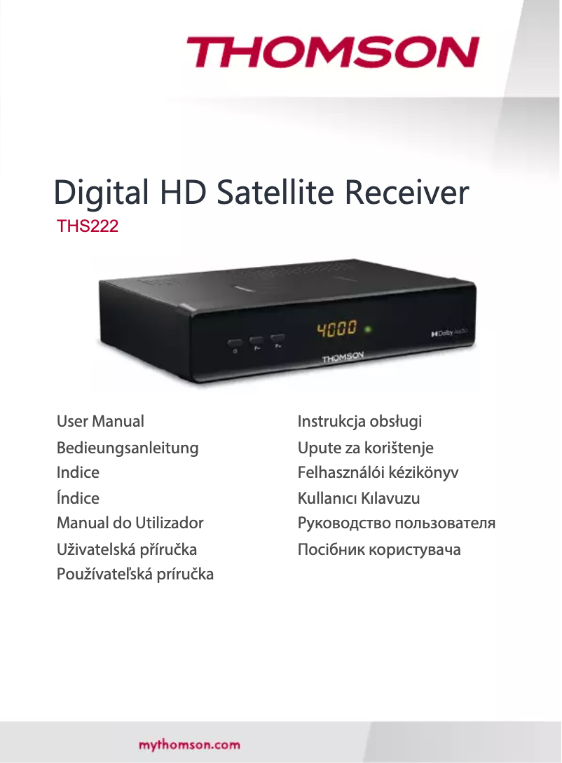 First page image of the manual for THS222