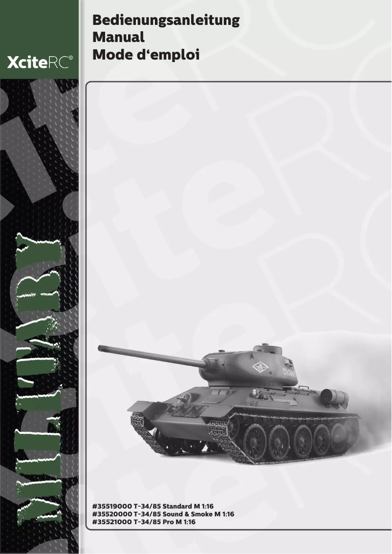 Page 1 of the manual User Manual XciteRC T-34/85