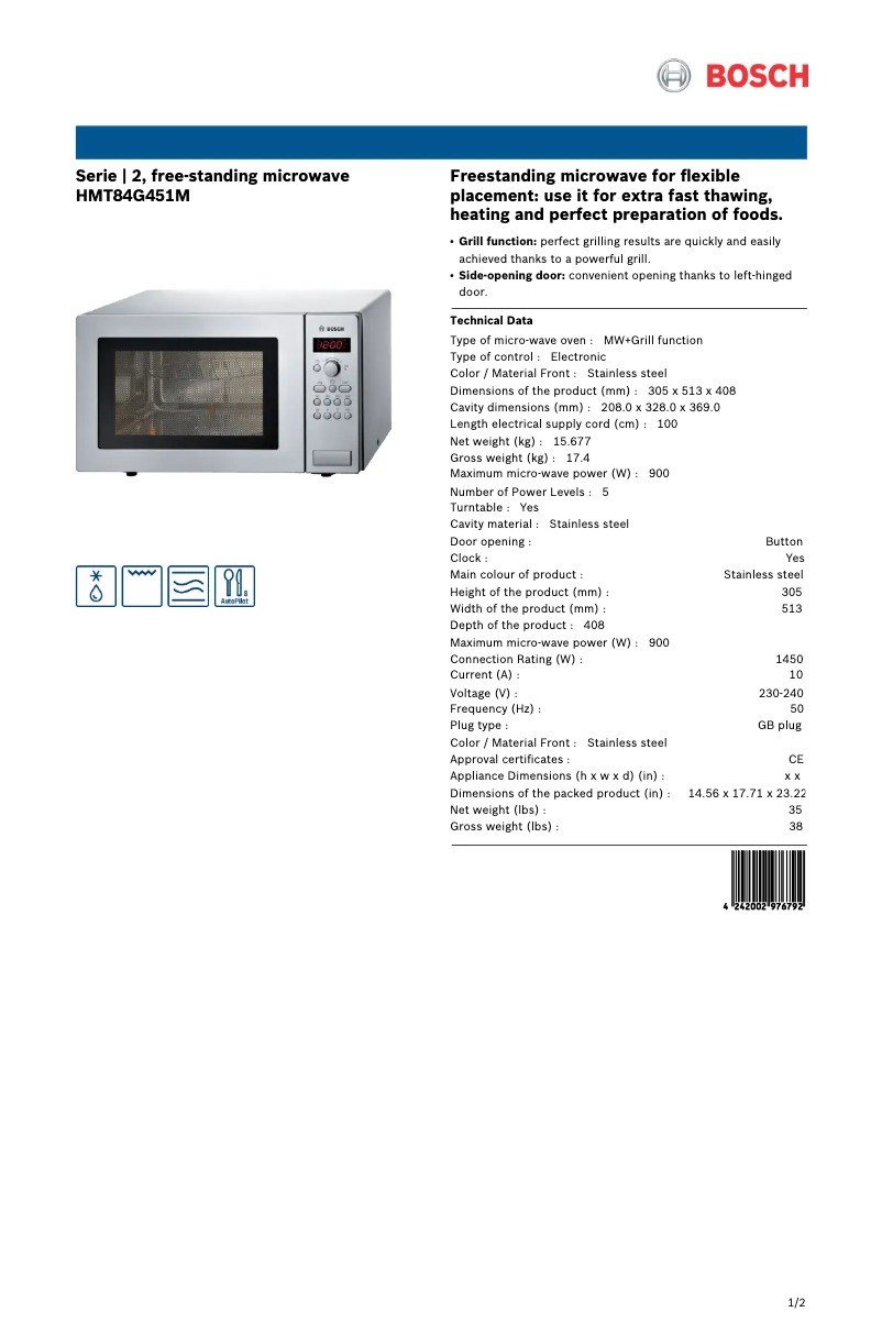 First page image of the manual for HMT84G451M