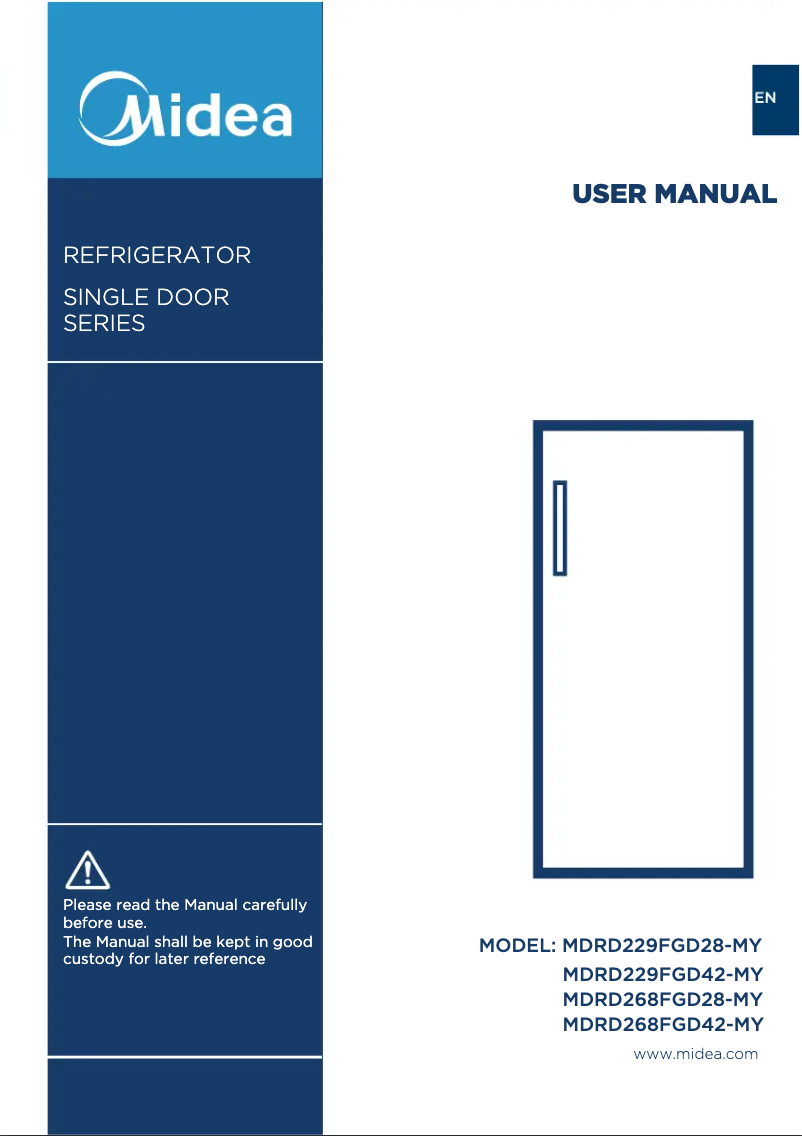 Page 1 of the manual User Manual Midea MDRD229FGD28-MY