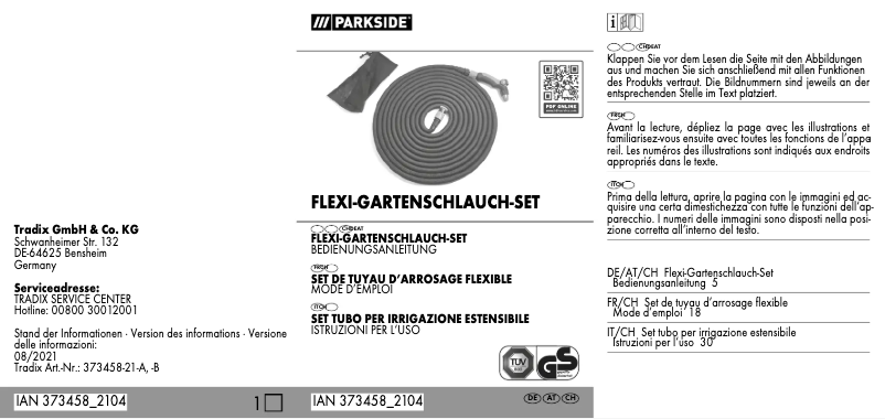 First page image of the manual for IAN 373458