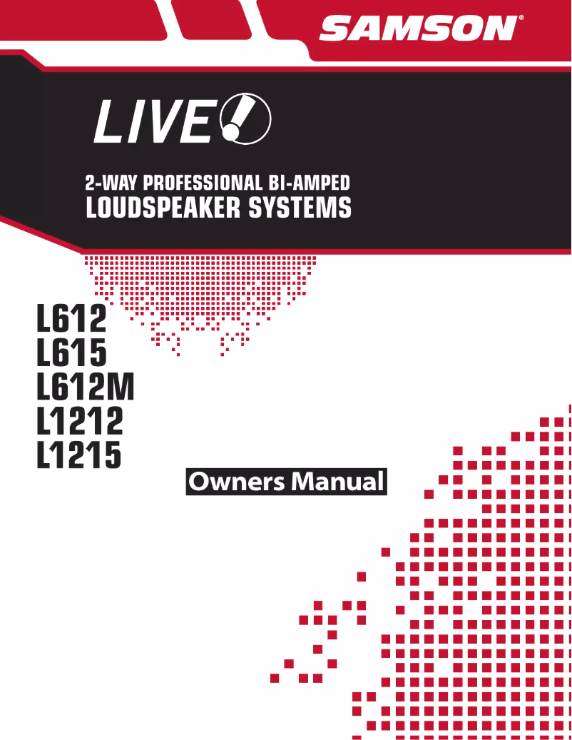 Page 1 of the manual User Manual Samson Live L1215