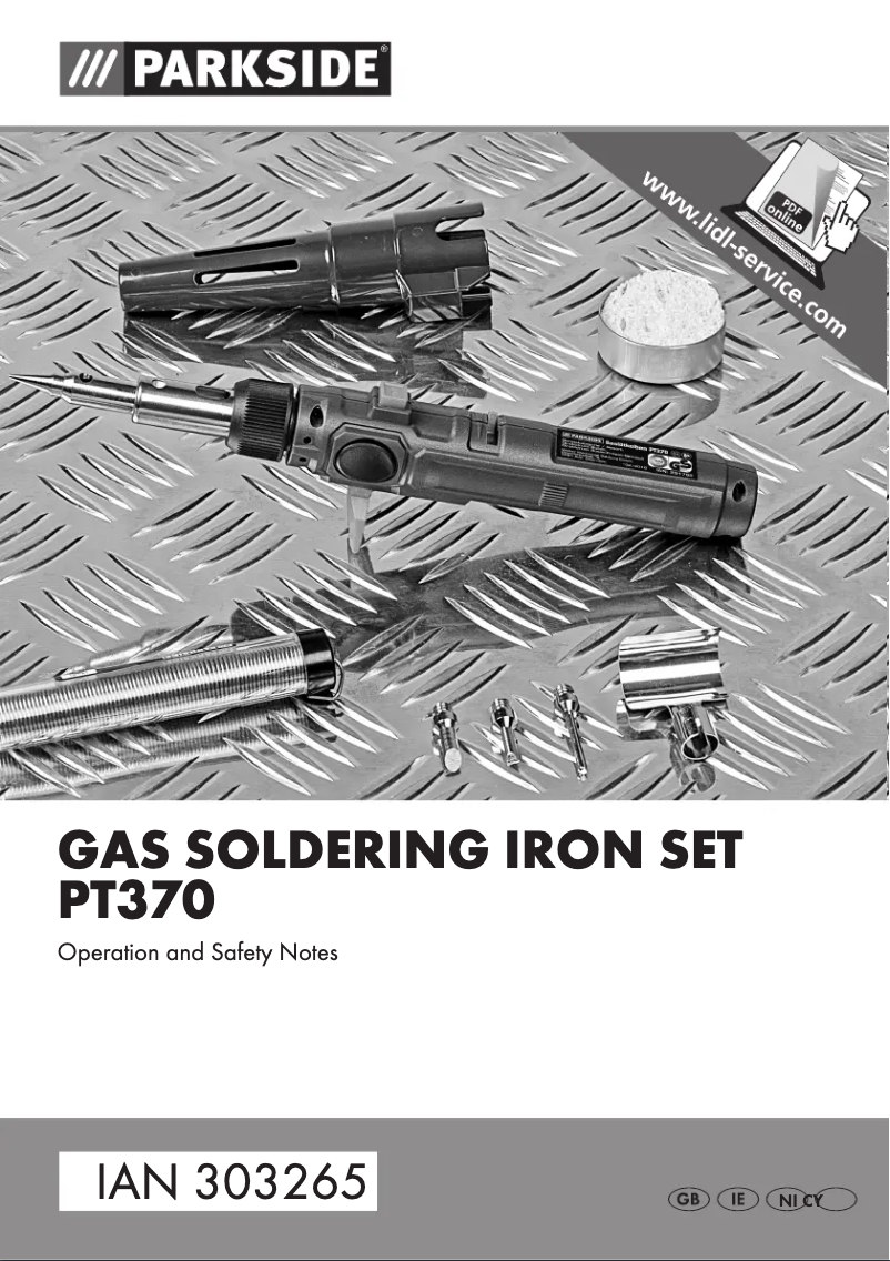 Page 1 of the manual User Manual Parkside PT370