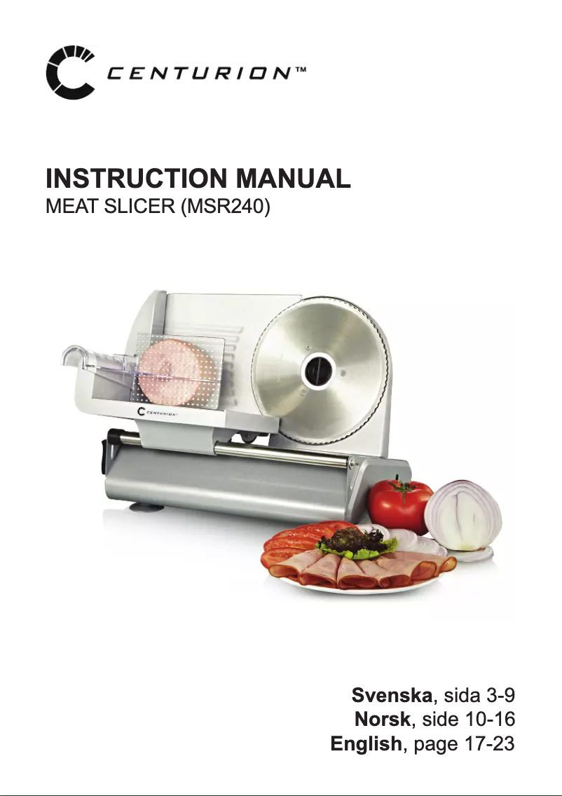 Page 1 of the manual User Manual Centurion MSR240