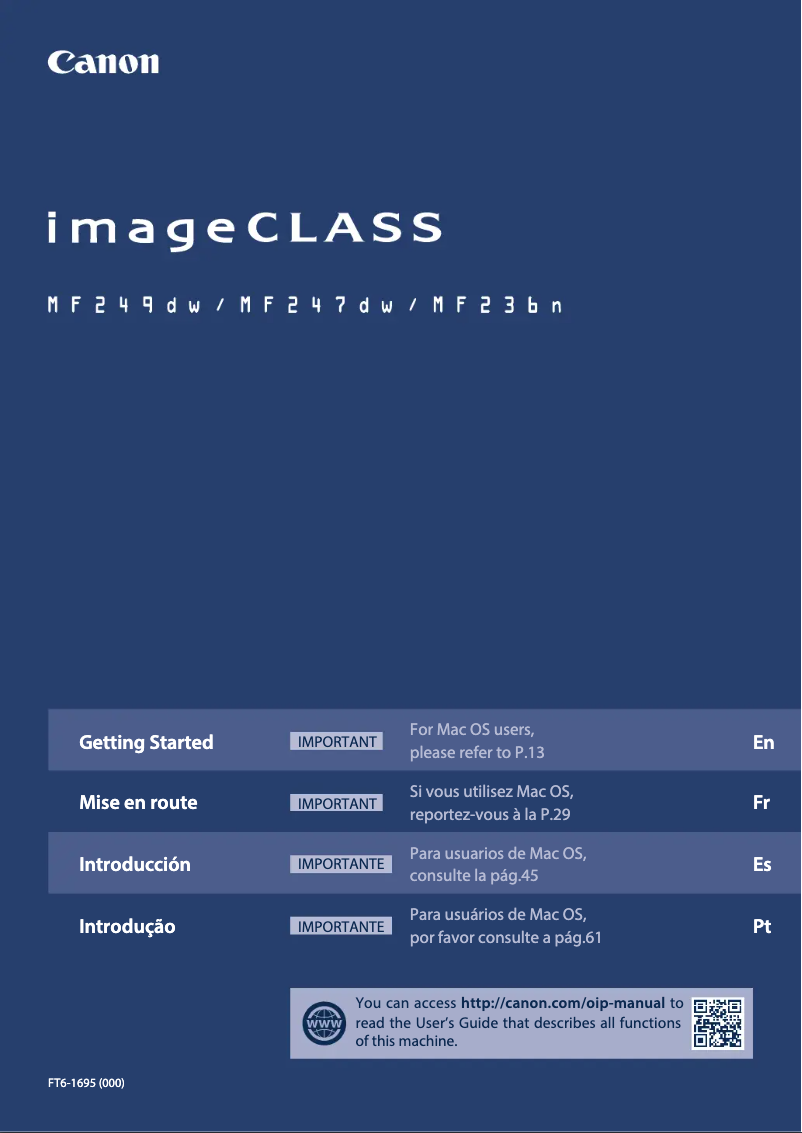 Page 1 of the manual User Manual Canon imageCLASS MF236n