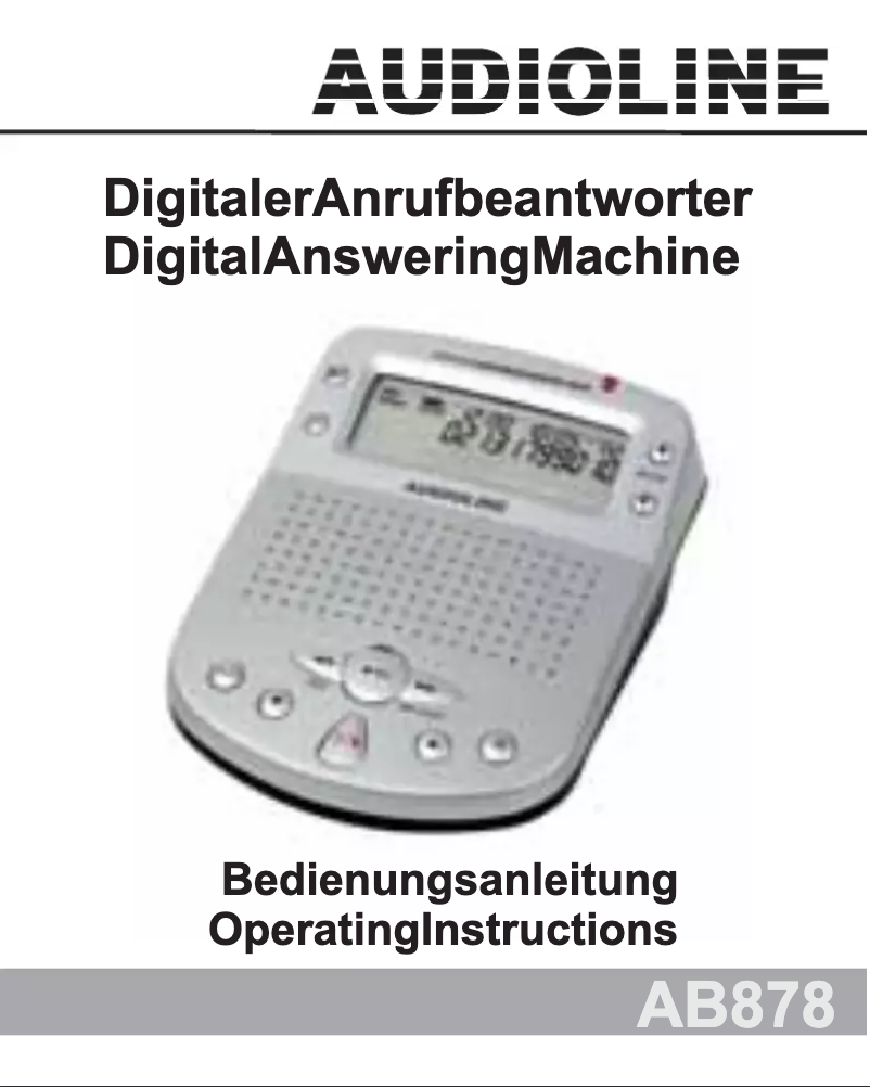 First page image of the manual for AB878