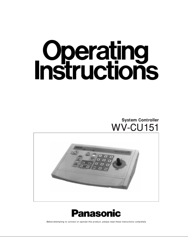 Page 1 of the manual User Manual Panasonic WV-CU151