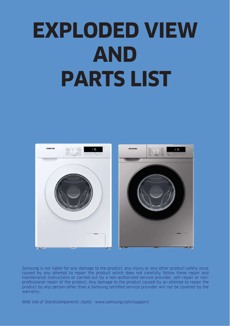 Page 1 of the manual Technical Sheet Samsung WW80T301MWW