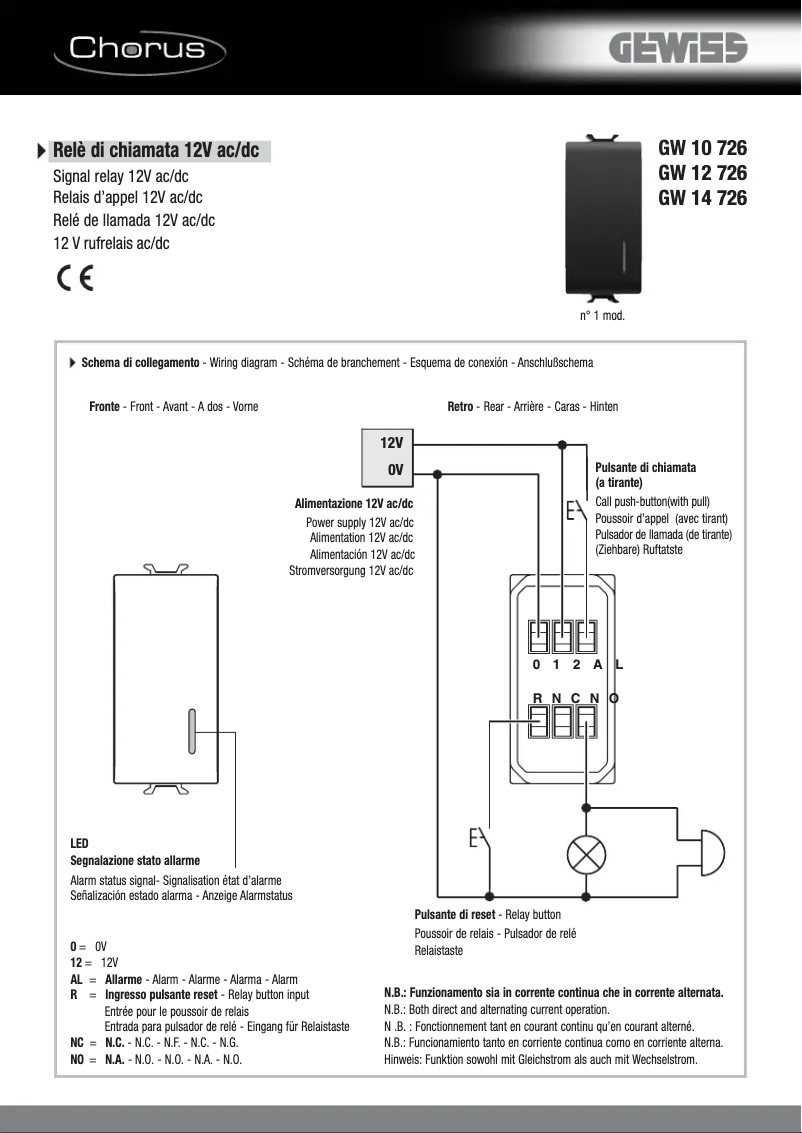 First page image of the manual for GW14726