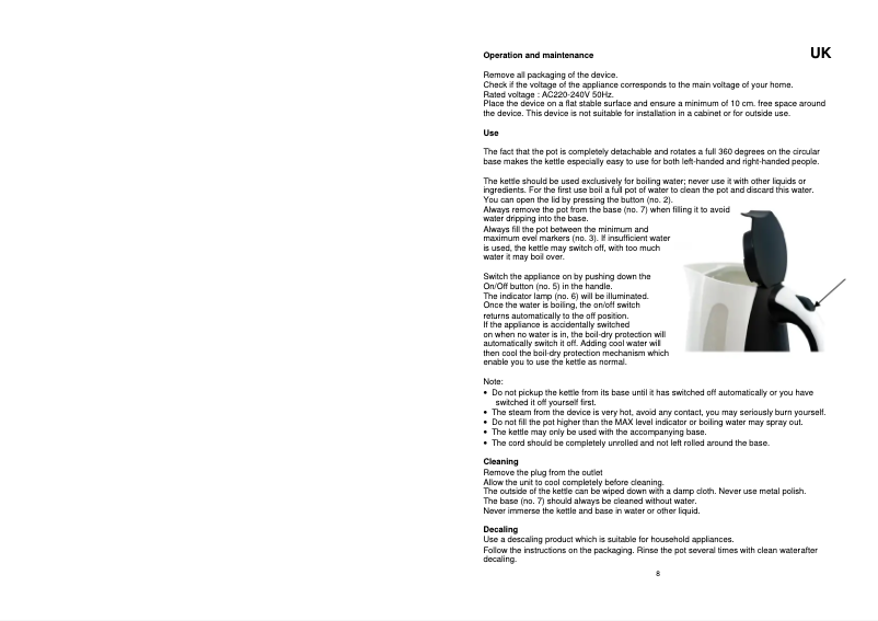 Page 1 of the manual User Manual TriStar WK-3215