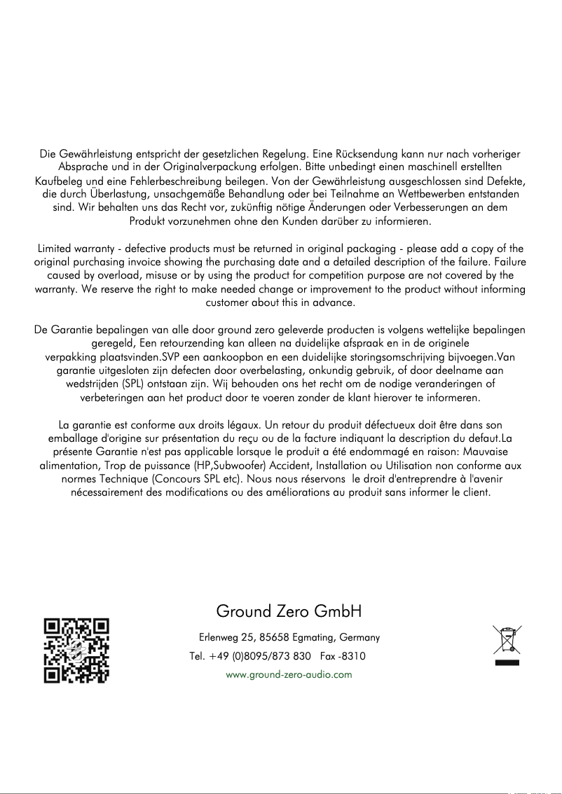 First page image of the manual for GZPW Reference 250