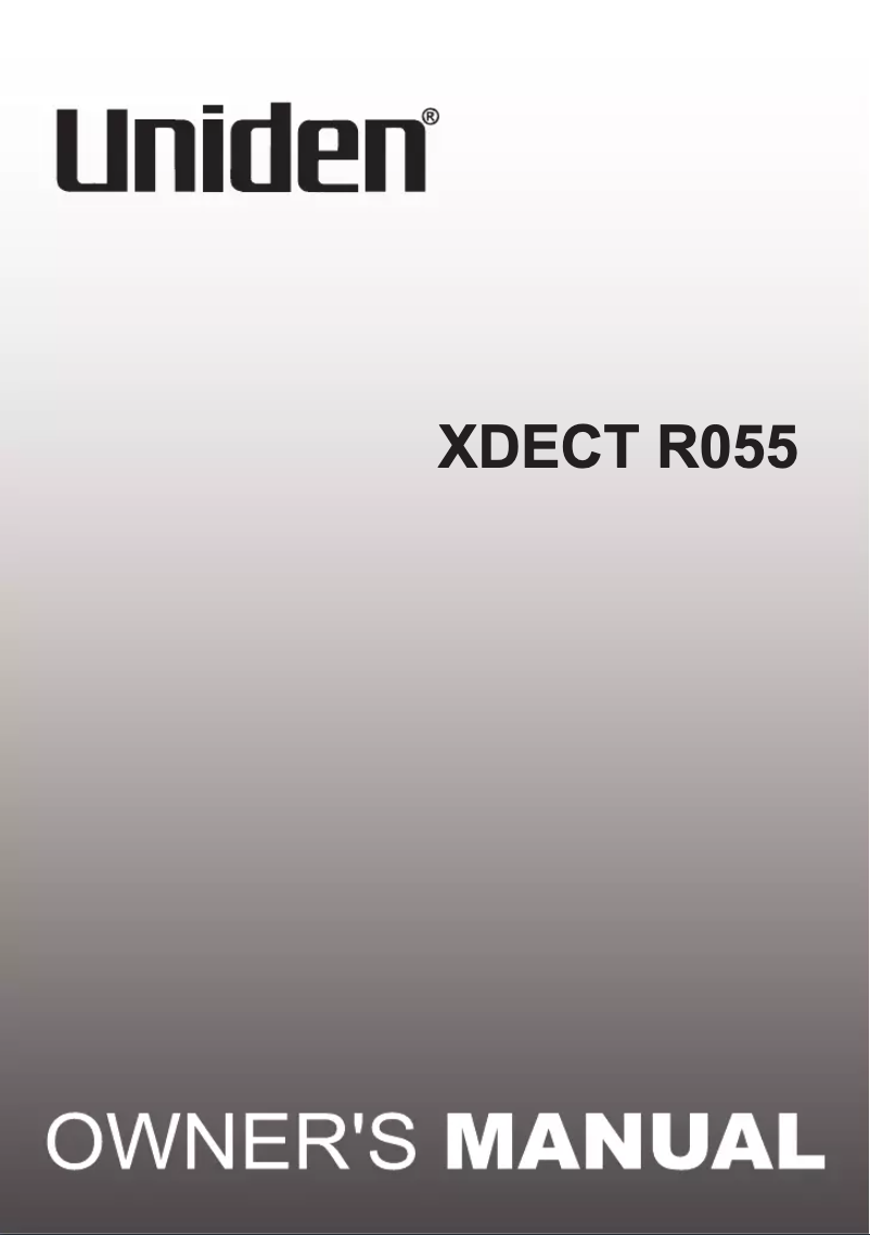 First page image of the manual for XDECT R055