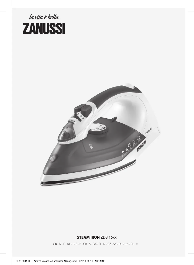 First page image of the manual for ZDB1650