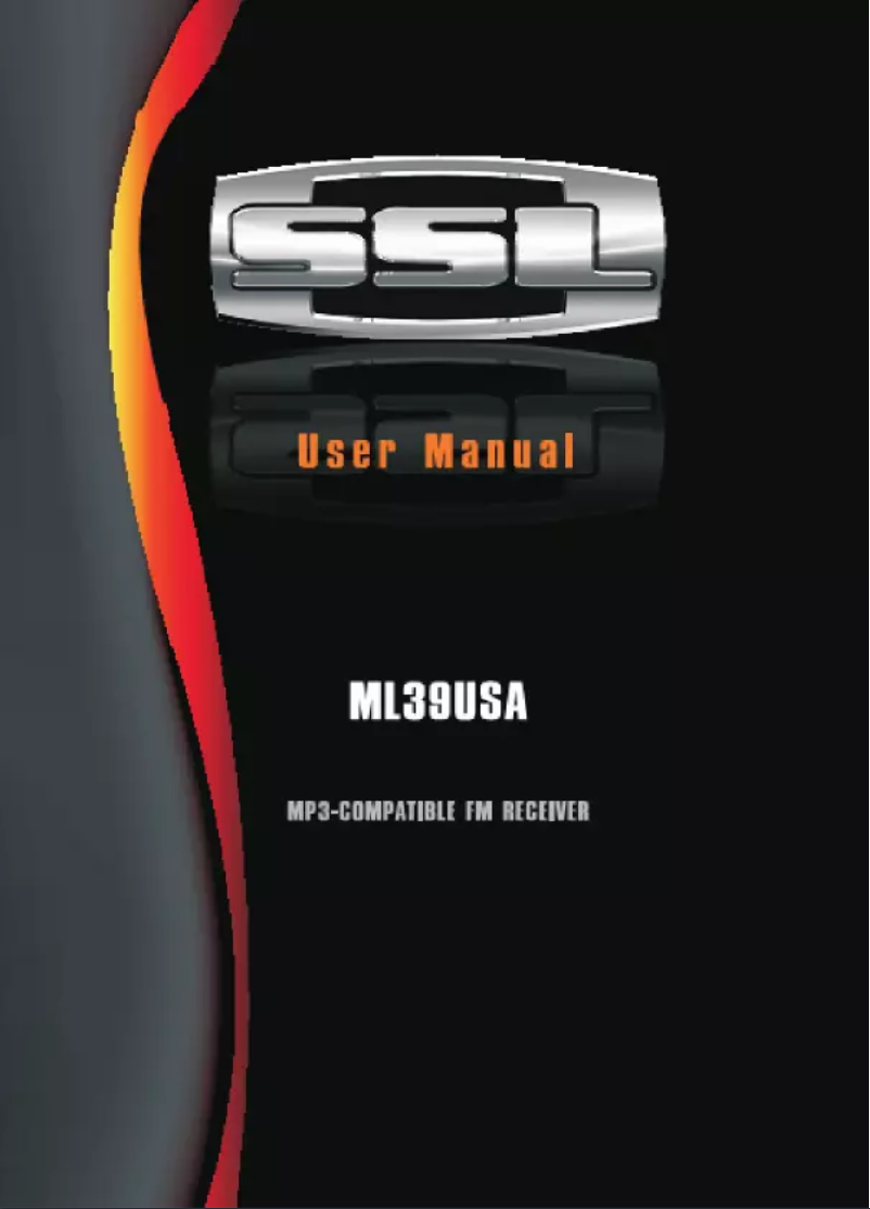 First page image of the manual for ML39USA