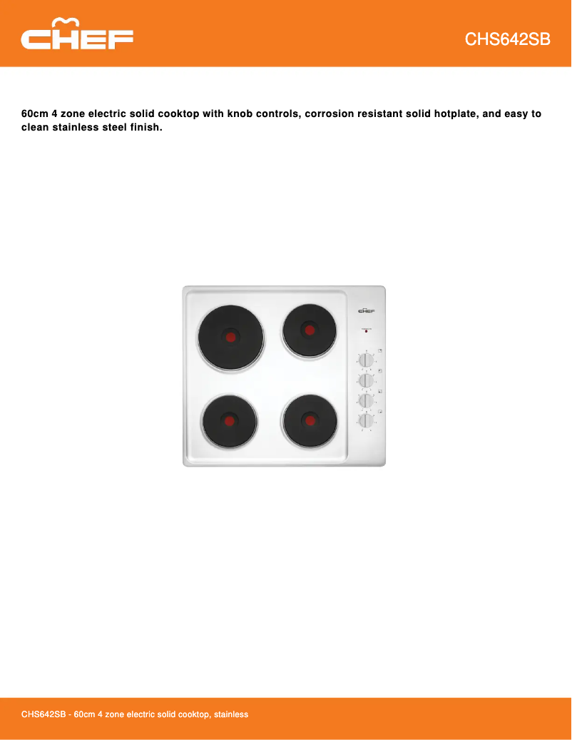 First page image of the manual for CHS642SB