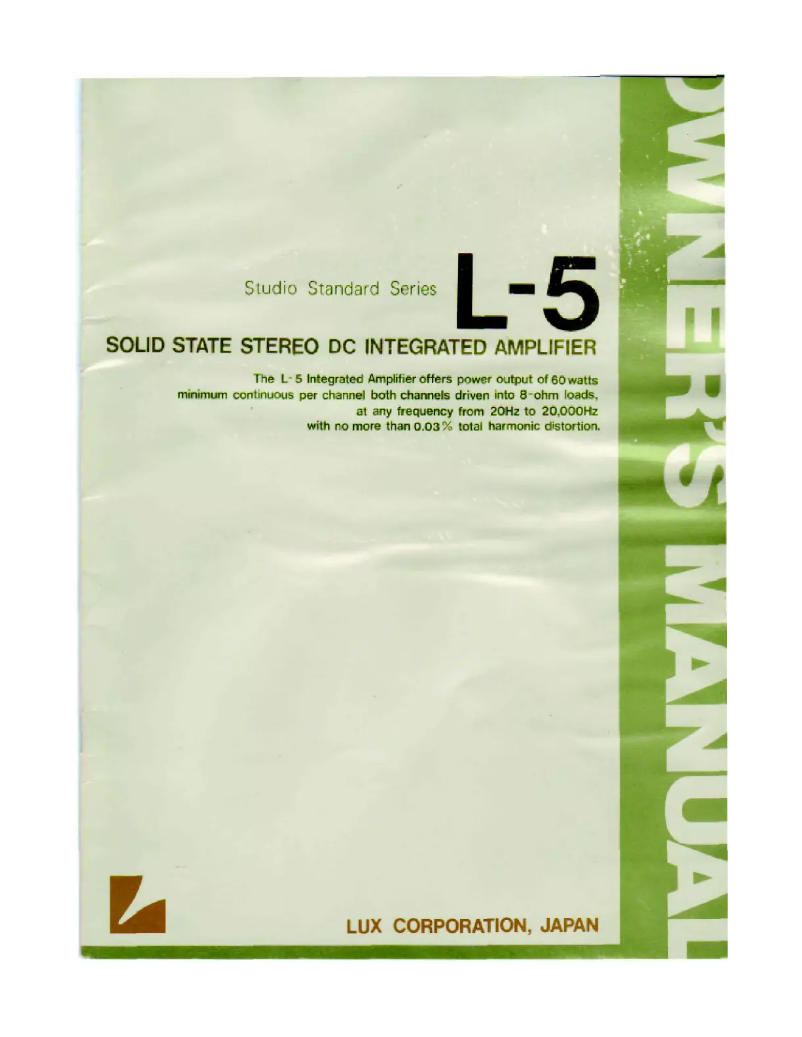 Image de la première page du manuel de l'appareil L-5