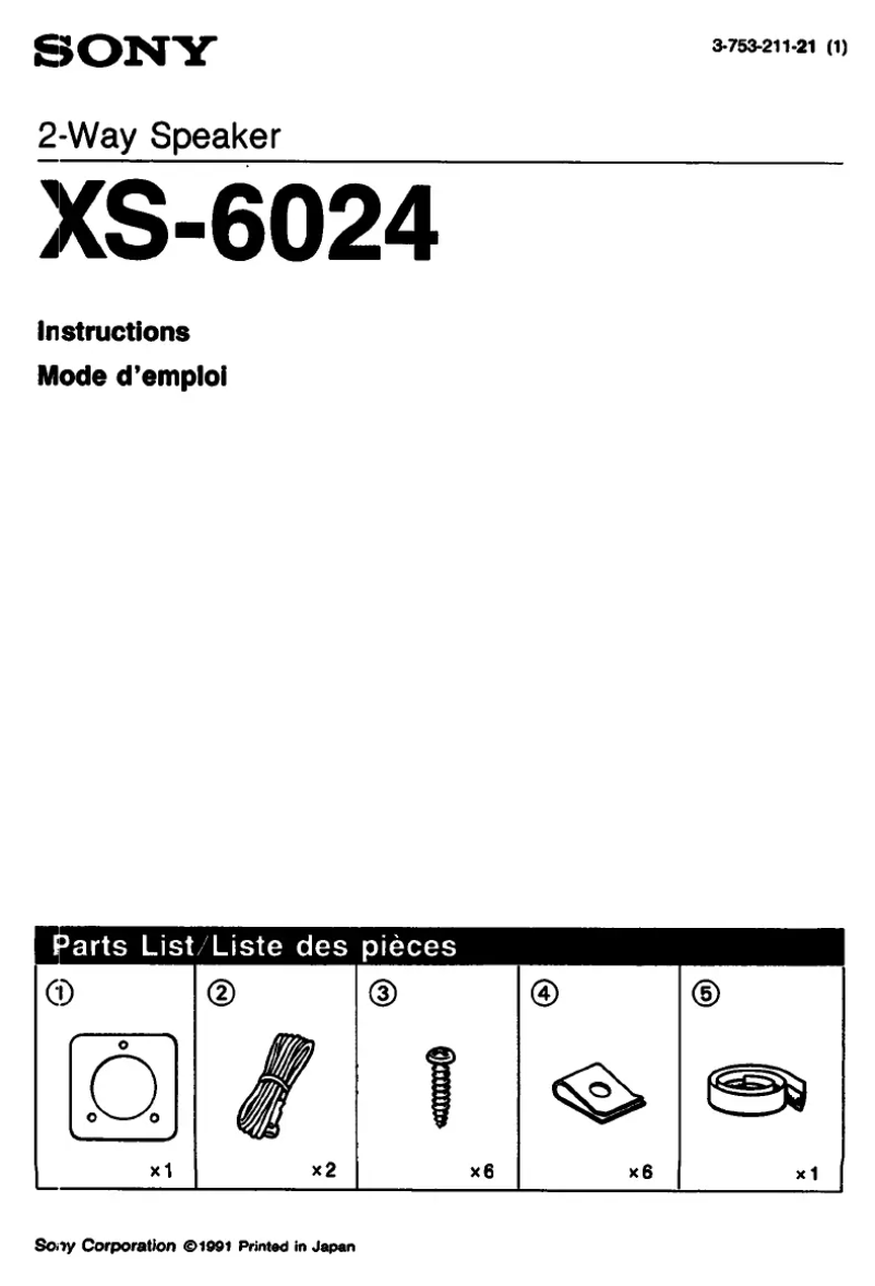 First page image of the manual for XS-6024