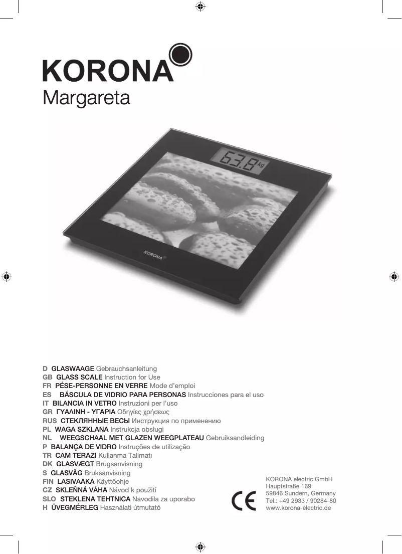 First page image of the manual for Margareta