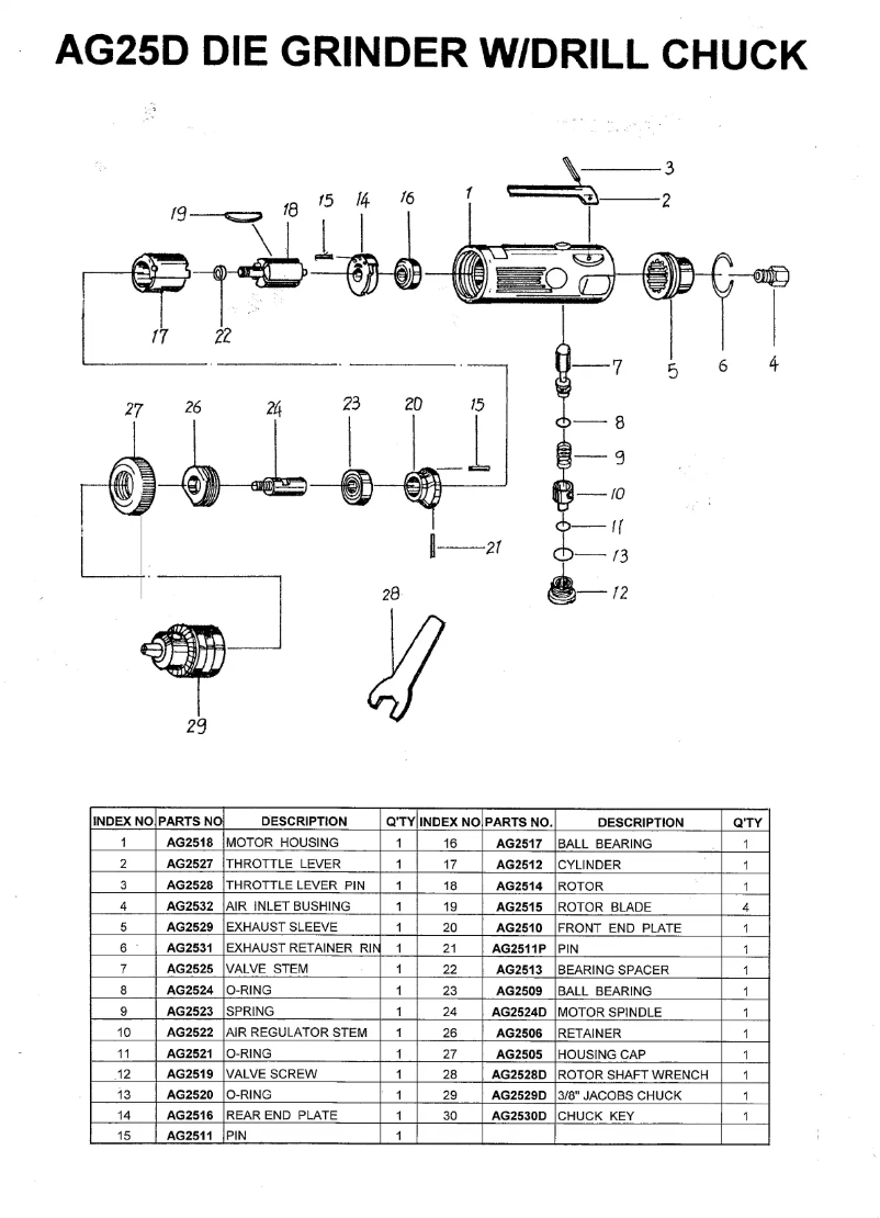 First page image of the manual for AG25D
