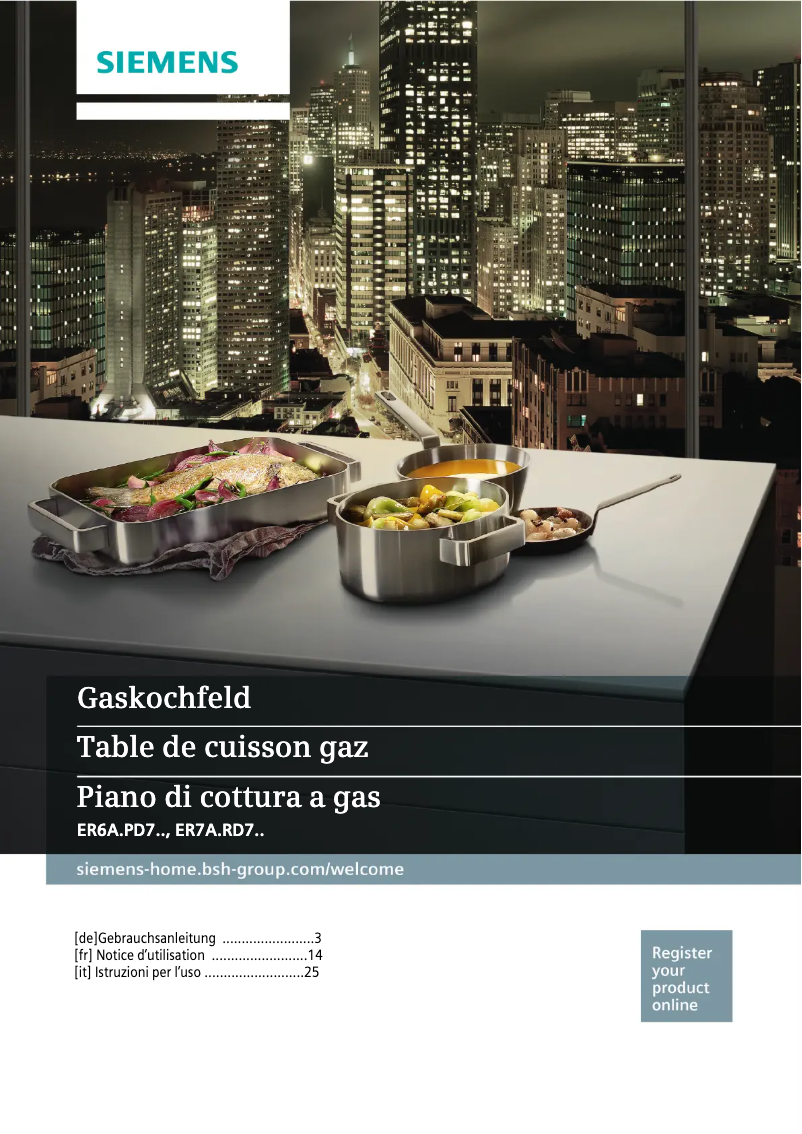 First page image of the manual for ER7A6RD70