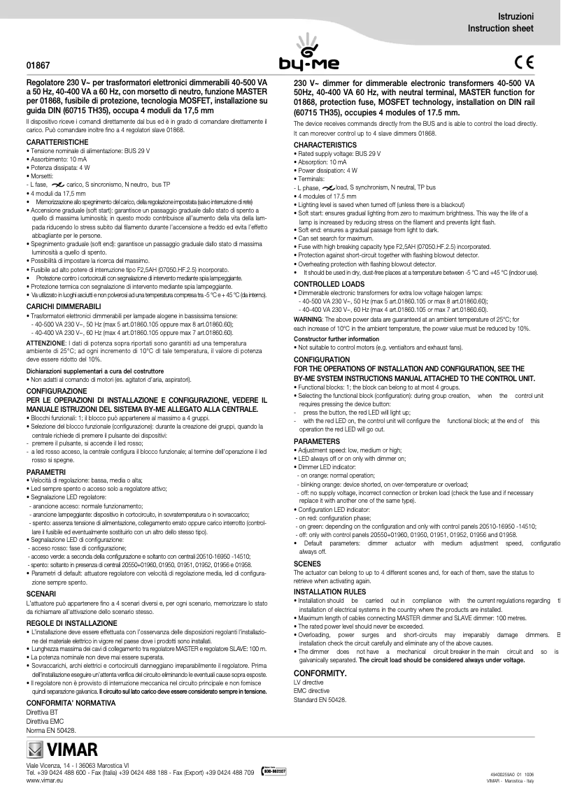 First page image of the manual for 01867