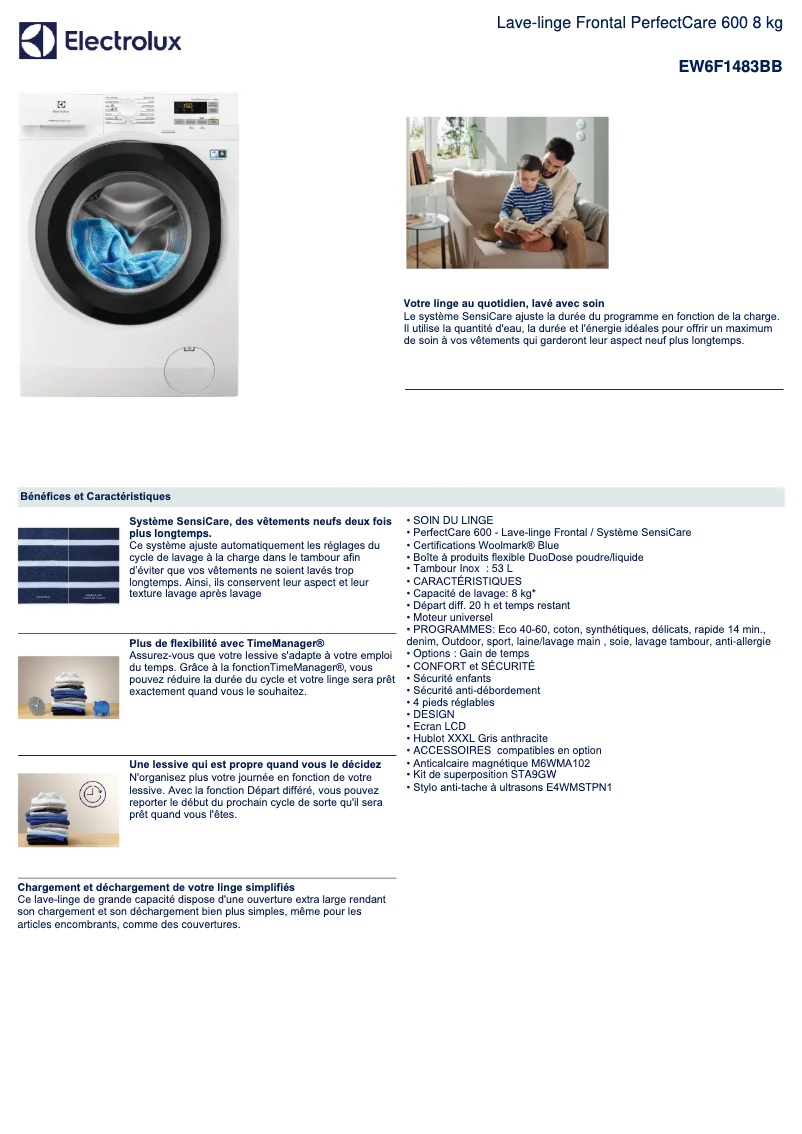 First page image of the manual for EW6F1483BB