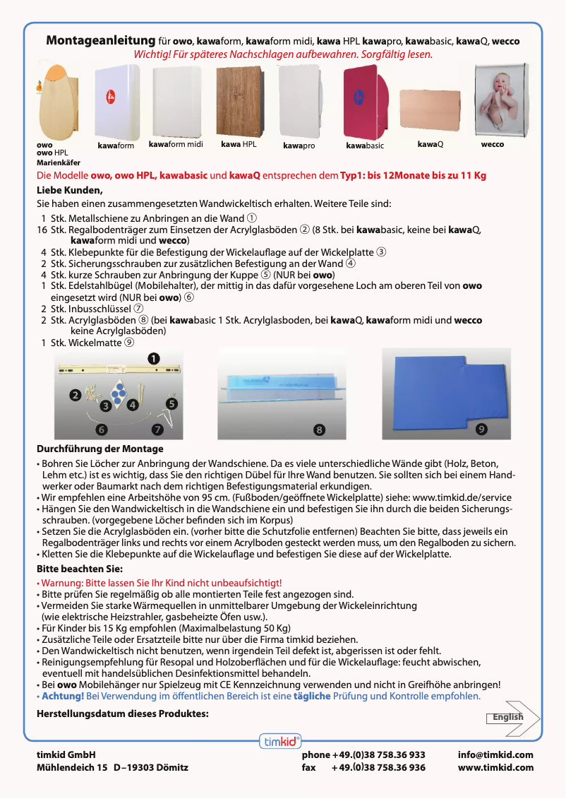 First page image of the manual for Owo