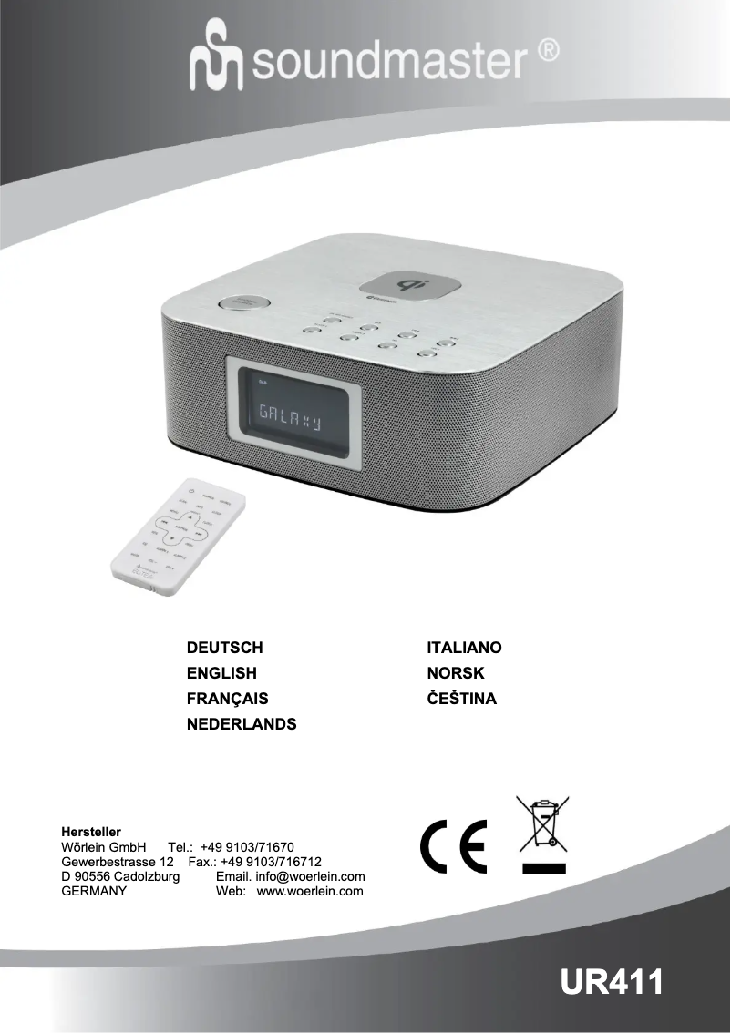 Page 1 of the manual User Manual Soundmaster UR411