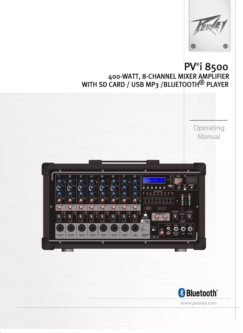First page image of the manual for PVi 8500