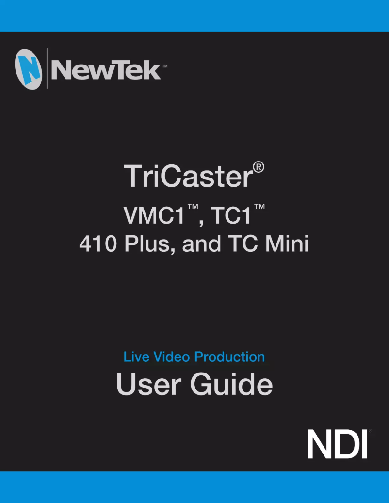 First page image of the manual for TriCaster TC410 Plus