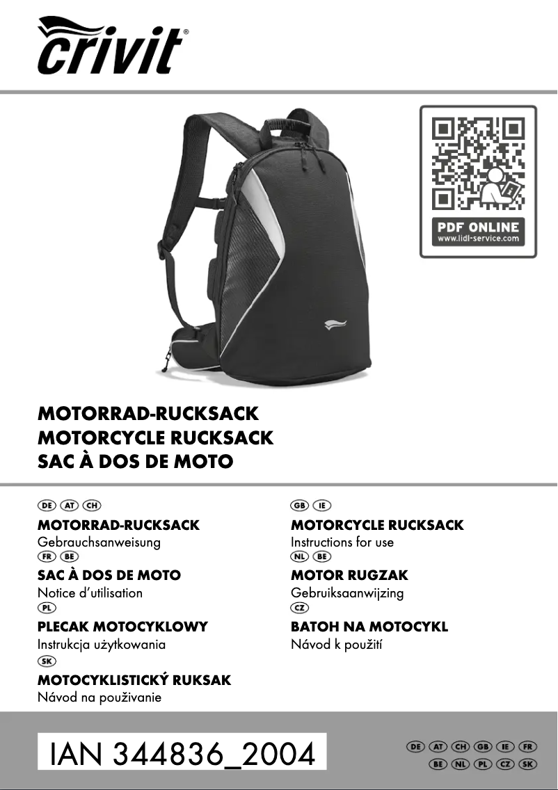 Page 1 of the manual User Manual Crivit IAN 344836