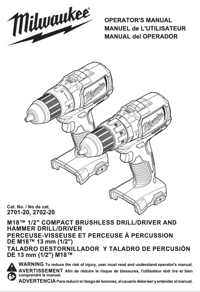 First page image of the manual for M18 2701-22