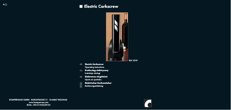 Page 1 of the manual User Manual SilverCrest KH 1219