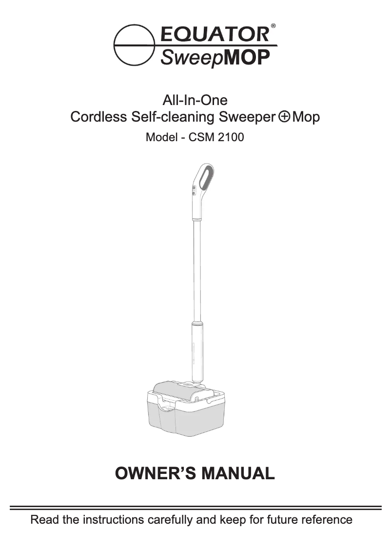 Page 1 of the manual User Manual Equator SweepMop CSM2100